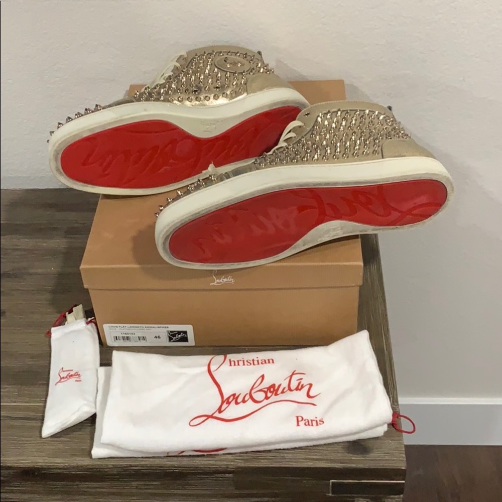 Christian louboutin sneakers gold